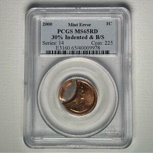 Unique 2000 Mint Error Penny - Copper Coin